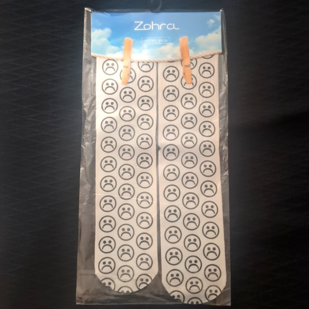 Sad Face Printed Socks